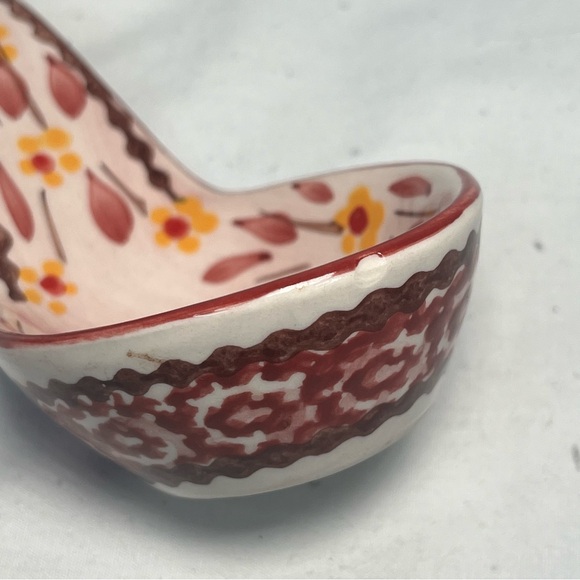 Temptations Old World Tara Dip Spoon Flatware Ceramic Set Of 6 Cranberry Red - Picture 7 of 8